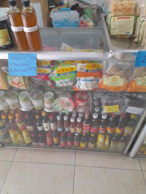 Vegan products for sell at Pháp Vo in Ho Chi Minh City