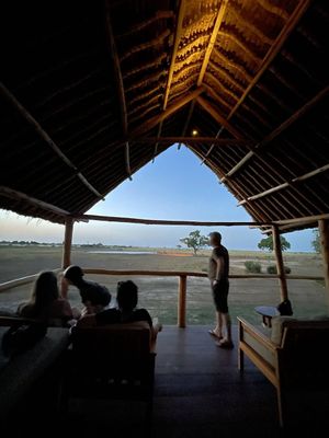 A view of the waterhole at Satao Camp in Tsavo