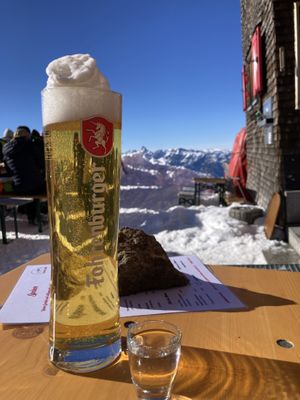 Beer with a view  at Wormser Hütte in Schruns