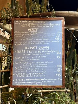Menu   at Manouche La Cuisine des Voyages in Tamraght