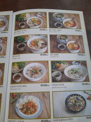 Menu at Bửu Niệm in Ho Chi Minh City