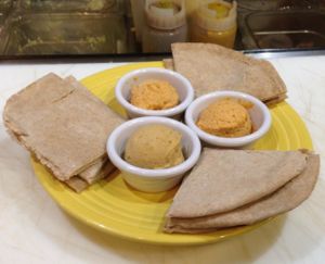 vegan , organic GMO free hummus  at Edna's of Asheville in Asheville