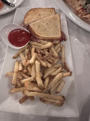 Vegan Reuben and fries   at Fiori Italian in Munster