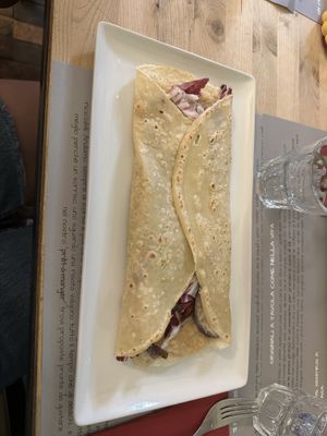Chickpea sauce crepe w/ truffle  at Crepes de Lune in Arezzo