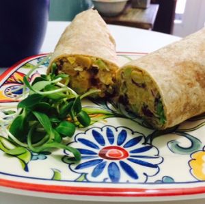 Not Your Mom's Chicken Salad Wrap at Raw Juice Bar in Orlando