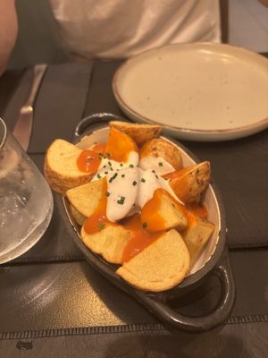 Vegan patatas bravas  at El Indicado in Barcelona