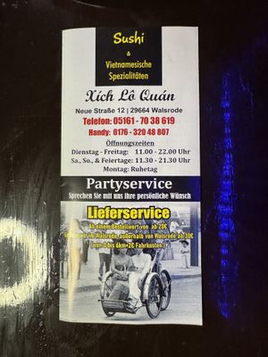 Übersicht   at Xich Lo Quan Sushi in Walsrode