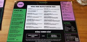 Speisekarte at Veganoven in Erlangen