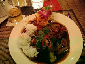 ";Tofu im Urwald"; I thought to take a picture after I put rice on my plate. at Jack Glockenbach in Munich