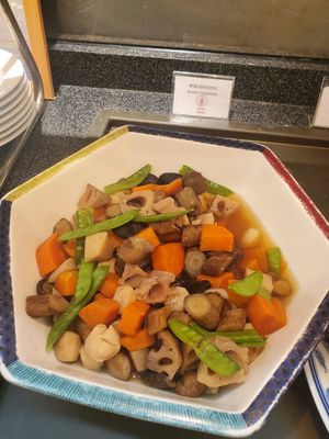 Boiled vegetables at Restaurant Cafe Ceres in Narita