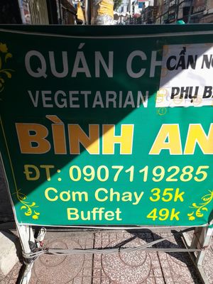Sign outside at Bình An in Ho Chi Minh City