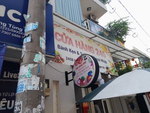 Outside this place at Bun Xao - Mì Xao Chay in Ho Chi Minh City