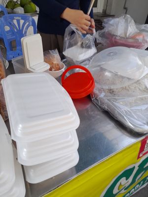 Take away vegan food at Bun Xao - Mì Xao Chay in Ho Chi Minh City