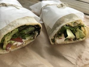 Vege wrap at Naturally Organic in Auckland
