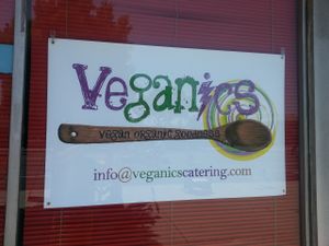 signage at Veganics in Los Angeles