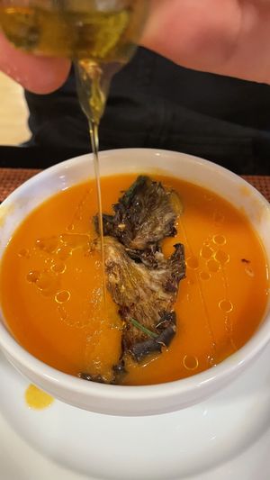 Crema de calabaza  at Balneario Areatza in Areatza