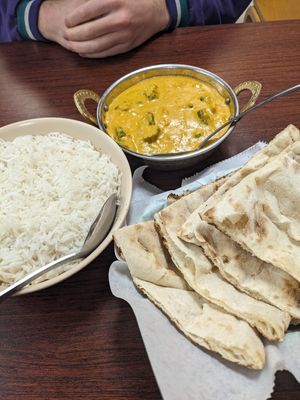 Rice and naan at Nanglo Momos & Curry in Appleton