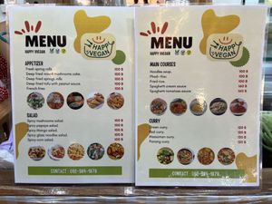 Menu  at Happy Vegan in Koh Samui