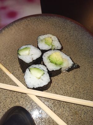 Avocado and cucumber sushi at Tanaka Sushi  in Almada