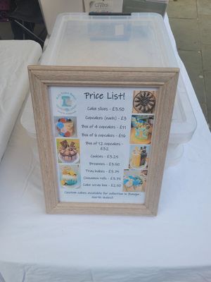 Bel's Vegan Bakes Price List at Bel's Vegan Bakes - Pop-Up in Bangor