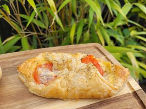 Cheese and Tomato Turnover. at Bel's Vegan Bakes - Pop-Up in Bangor