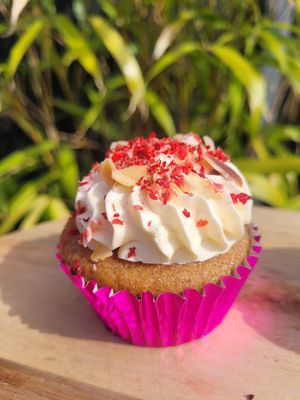 Bakewell Cupcake at Bel's Vegan Bakes - Pop-Up in Bangor