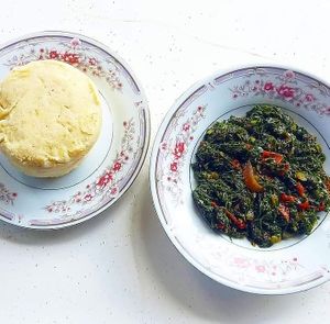 Ugali and Sukuma at Giriama Village Lounge in Mombasa