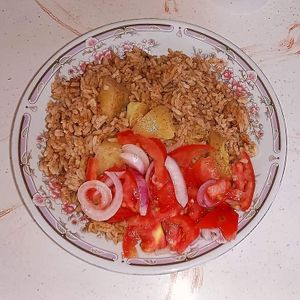 Vegan Pilau at Giriama Village Lounge in Mombasa
