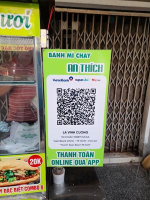 Pay cash or bank transfer at Bánh mì Chay An Thích (Ngô Quyền) in Ho Chi Minh City