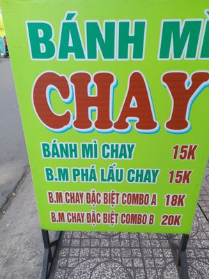 Prices at Bánh mì Chay An Thích (Ngô Quyền) in Ho Chi Minh City