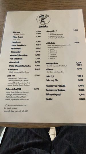 Menu at Mamalicious in Hamburg