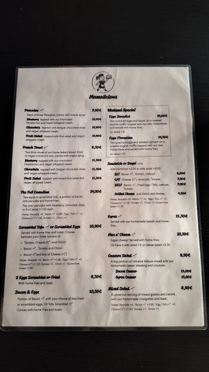 Menu at Mamalicious in Hamburg