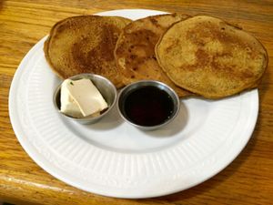 pumpkin spice pancakes.  at The Sentient Bean in Savannah