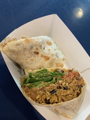 Vegan breakfast burrito  at The Sentient Bean in Savannah