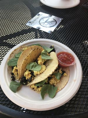 Vegan Breakfast Tacos - overall good but could have used a sauce  at The Sentient Bean in Savannah