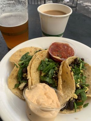 Spicy Mayo and salsa added the flavor for these tacos 🌮  at The Sentient Bean in Savannah