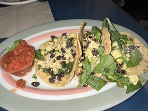 Tacos were good but could have used more seasoning   at The Sentient Bean in Savannah