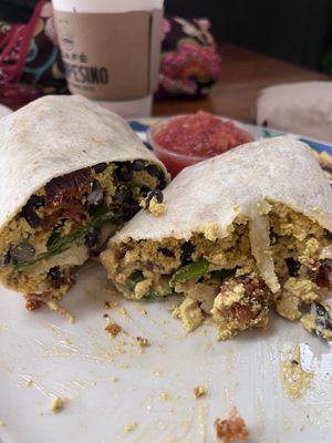 Breakfast burrito  at The Sentient Bean in Savannah