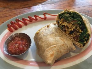 vegan breakfast burrito  at The Sentient Bean in Savannah