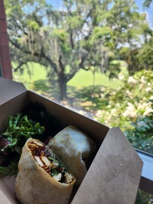 Tofu BBQ wrap to go. at The Sentient Bean in Savannah