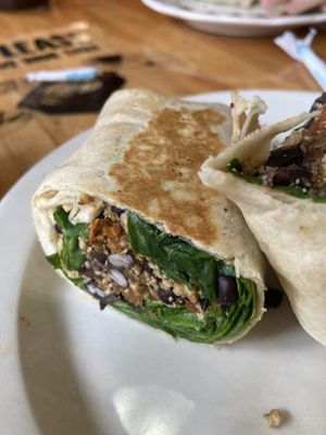 Vegan Breakfast Burrito, with tofu scramble   at The Sentient Bean in Savannah