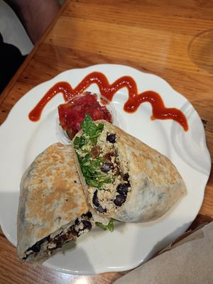Vegan breakfast burrito at The Sentient Bean in Savannah
