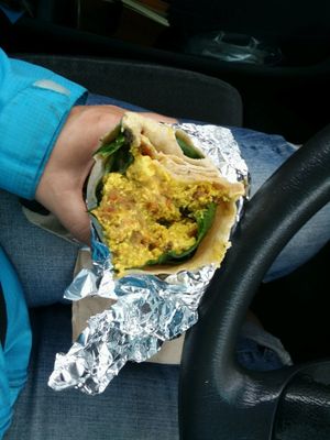 vegan breakfast burrito at The Sentient Bean in Savannah