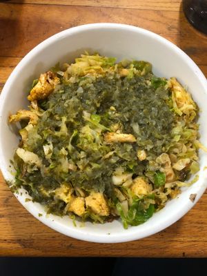 Cauli-Brussels bowl. Not the prettiest, but delicious. at The Sentient Bean in Savannah