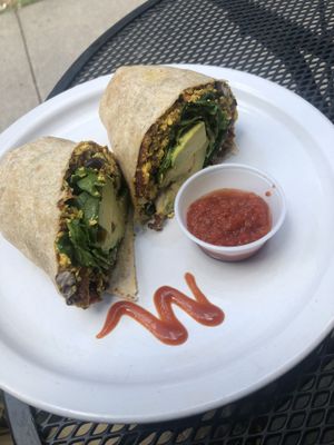 Vegan breakfast burrito. Delicious!! at The Sentient Bean in Savannah