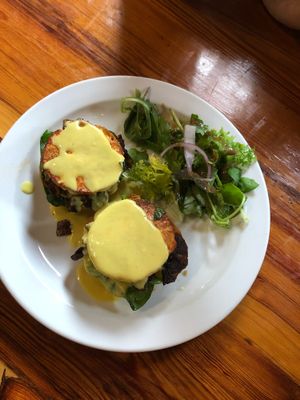 Breakfast special: vegan tofu benedict  at The Sentient Bean in Savannah