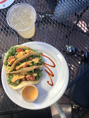 Vegan Breakfast tacos and lemonade at The Sentient Bean in Savannah
