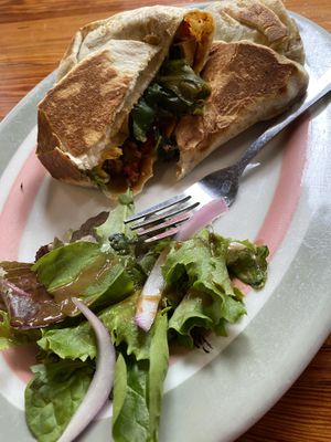 Bbq tofu wrap. Not good. at The Sentient Bean in Savannah