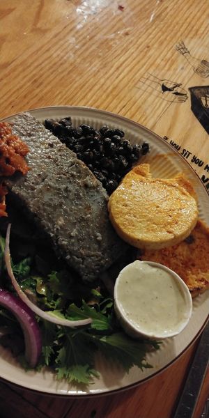 Vegan huevos rancheros at The Sentient Bean in Savannah