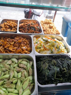 Com chay selection at Bat Nha 1 Vegetarian Restaurant in Ho Chi Minh City